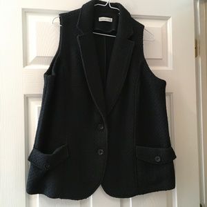 Black Wool Blend Vest